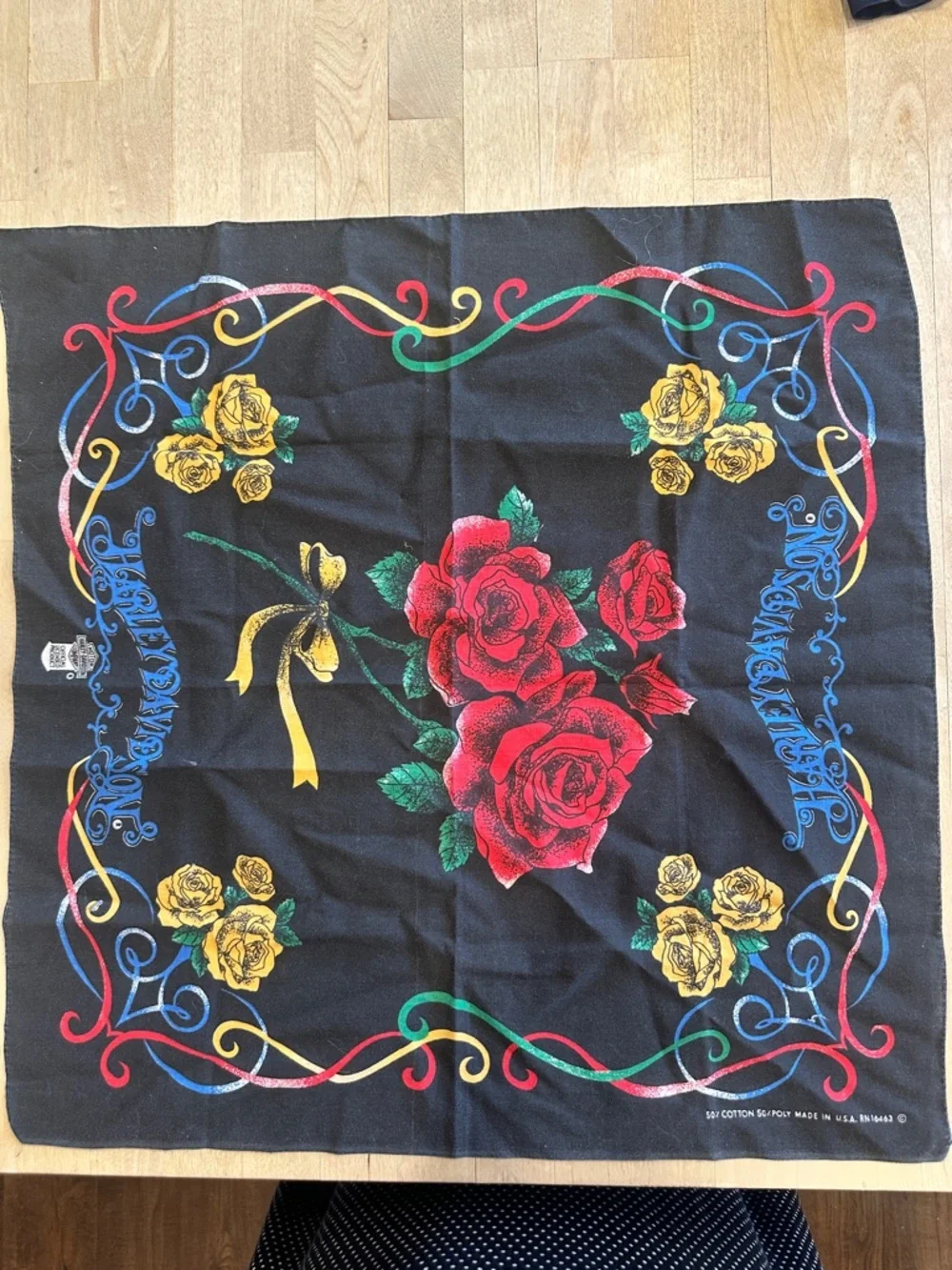Harley-Davidson Black Bandana with Blue Accents